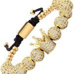 Gold / Silver Handmade Crown Luxury Jewelry Bracelets Allbrand supreme Gold Crown 